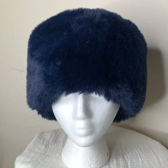 PLUSH, NEW "MAGID" Ladies Hat (Faux Fur) Royal Blue - Picture 4 of 5